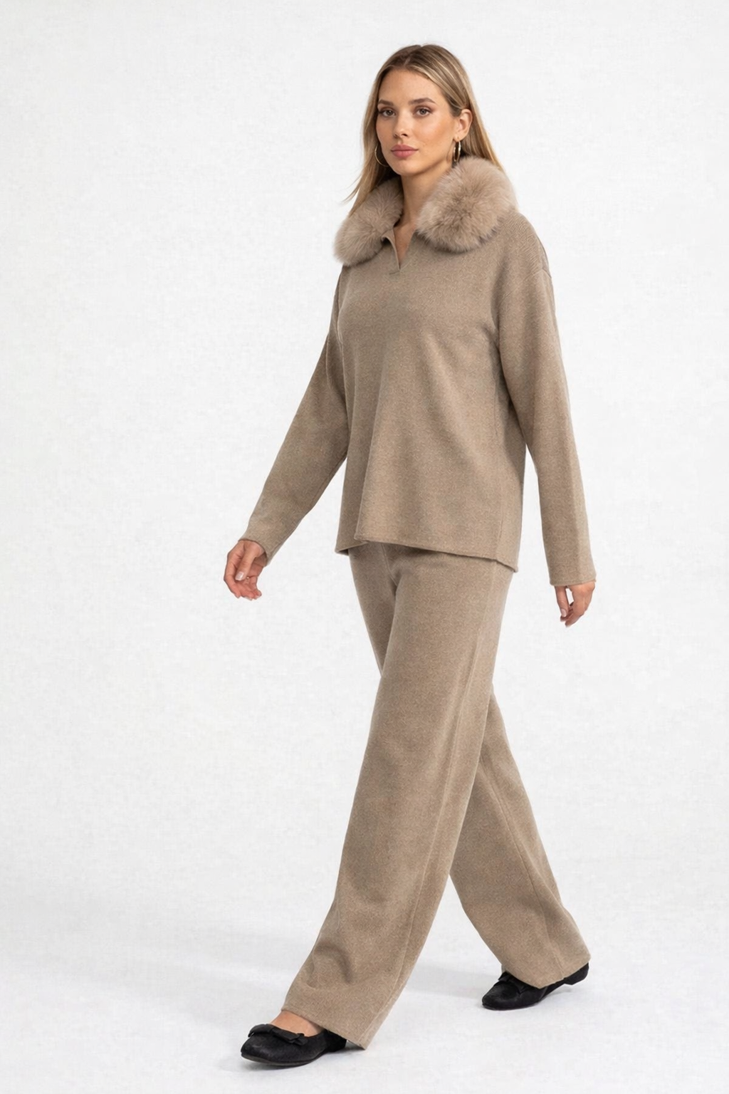 The Sienna Fur Coord Set - BEIGE