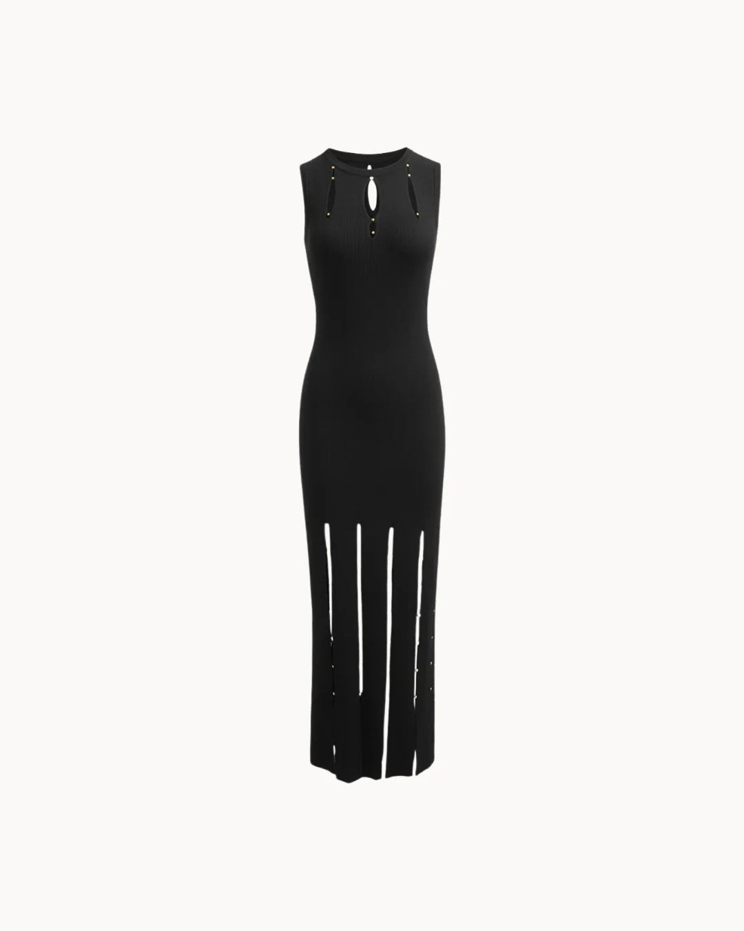 Mystique Beaded Maxi Dress - Noir