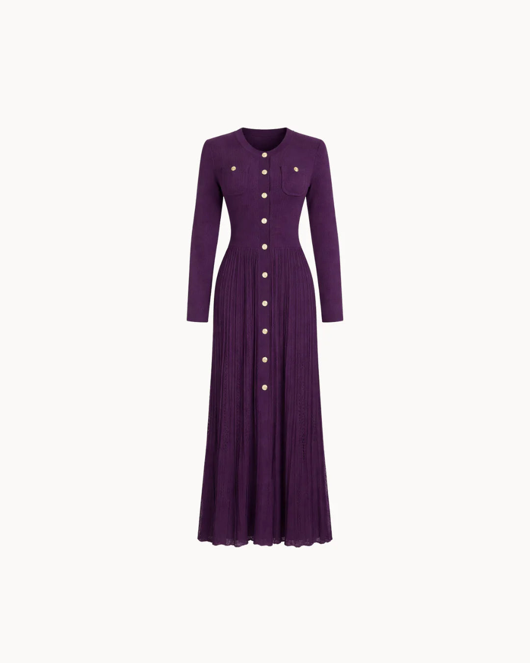 Vivienne Button Down Dress - Plum