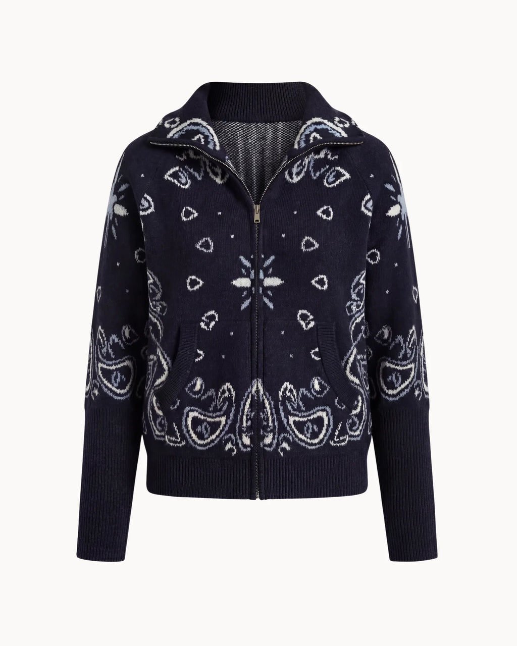 Bandana Zip Cardigan Navy