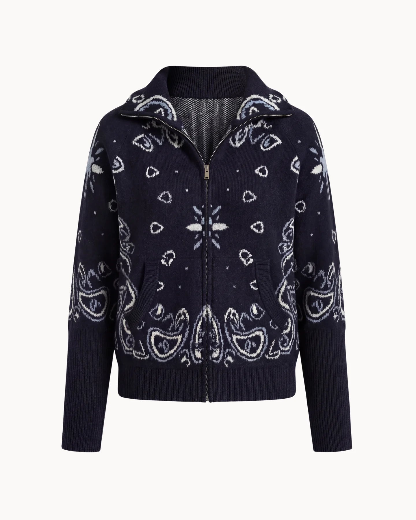 Bandana Zip Cardigan Navy