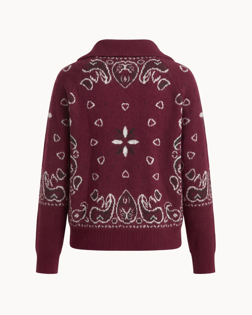 Bandana Zip Cardigan Red