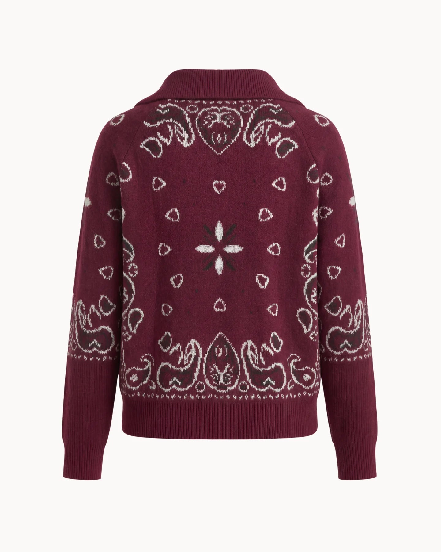 Bandana Zip Cardigan Red