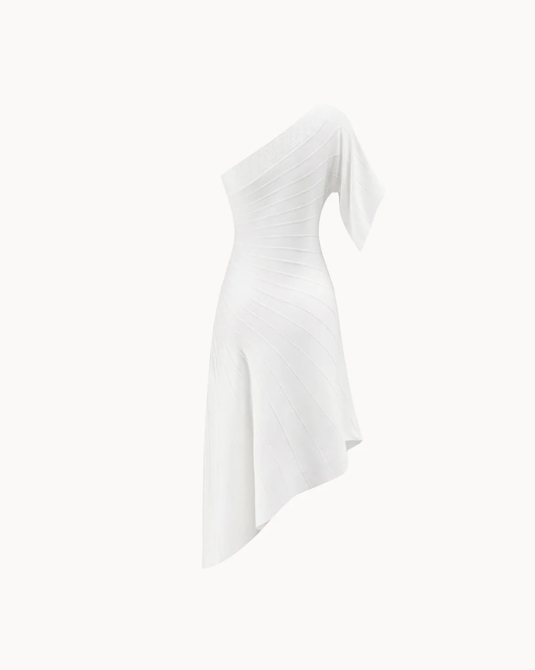 Luna Asymmetric Dress - White