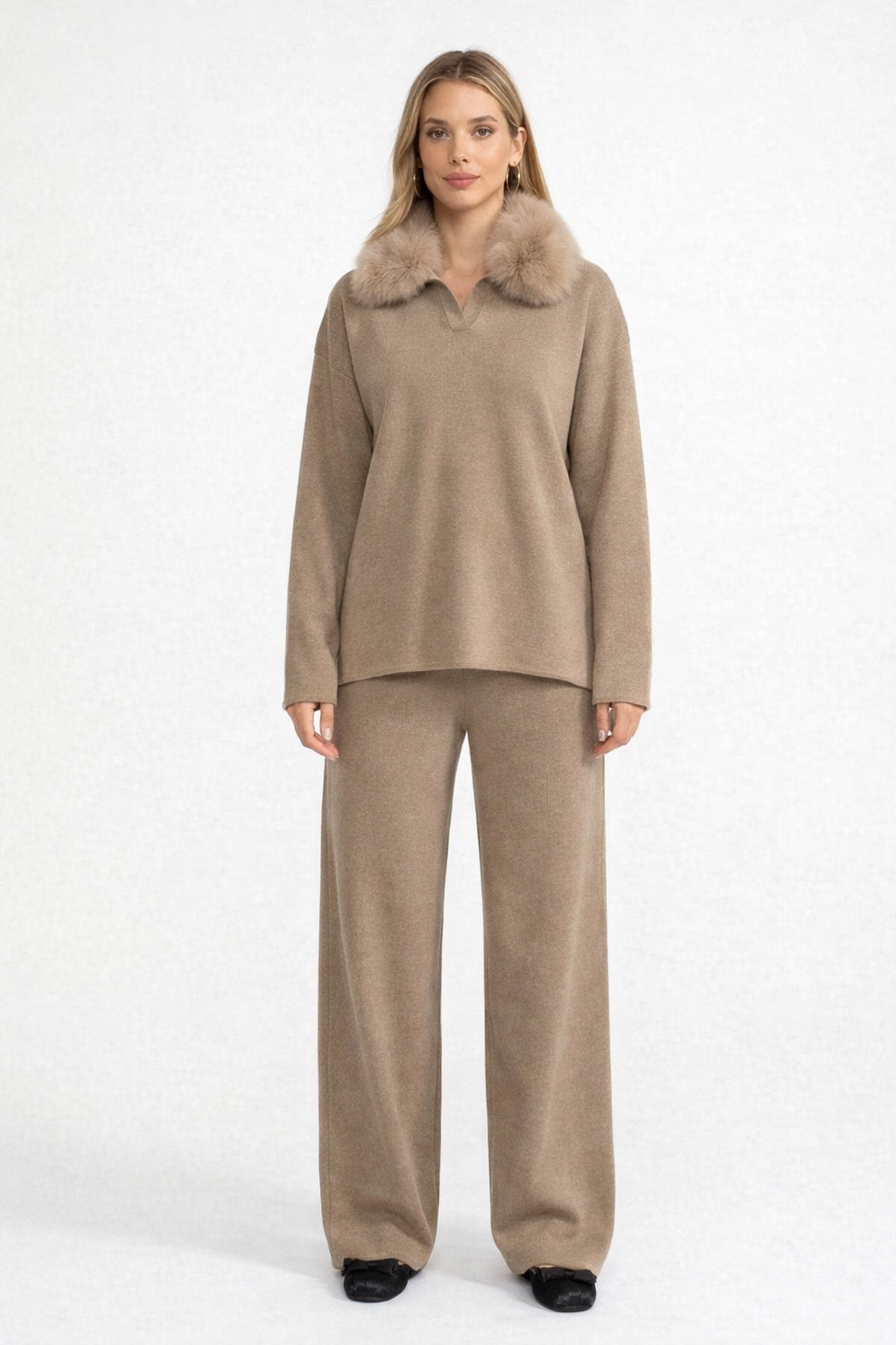 The Sienna Fur Coord Set - BEIGE