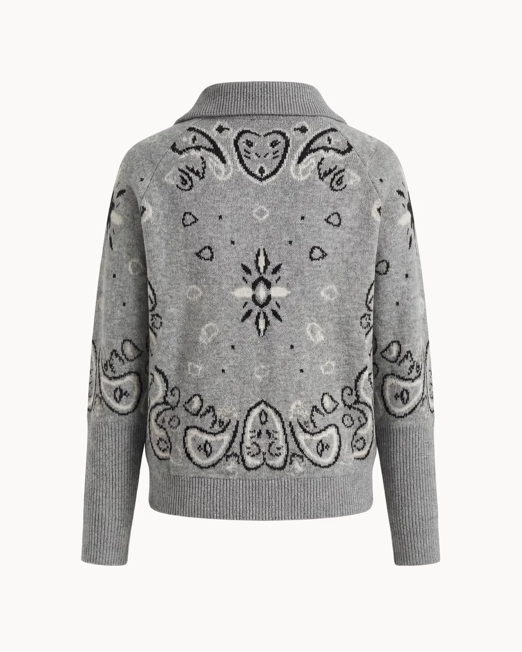 Bandana Zip Cardigan Light Grey