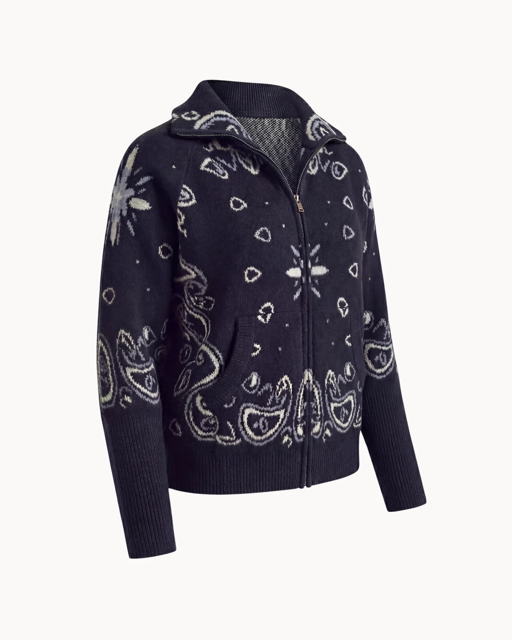 Bandana Zip Cardigan Navy