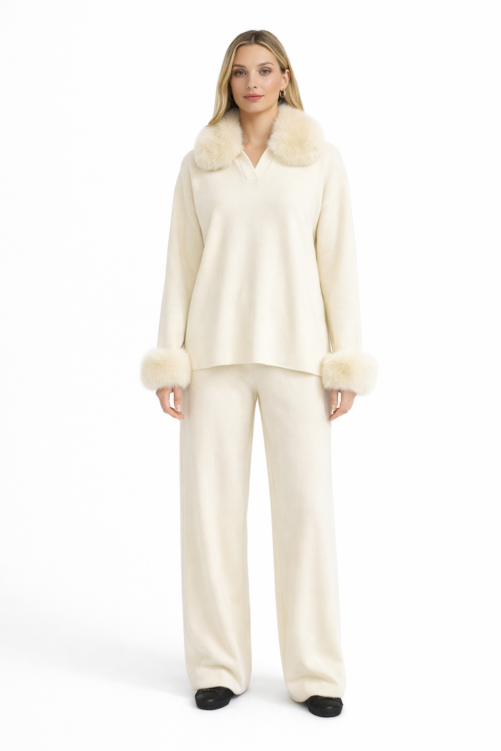 The Sienna Fur Coord Set- IVORY