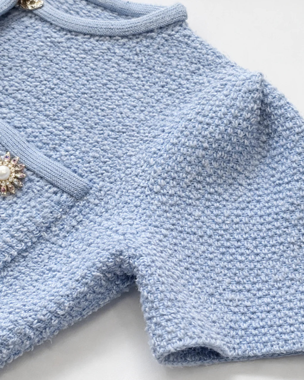 Aurelia Tweed Mini Dress – Sky
