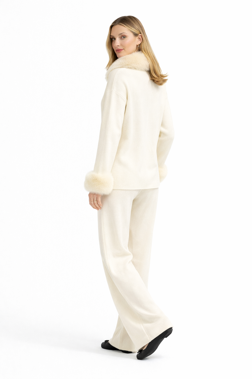 The Sienna Fur Coord Set- IVORY