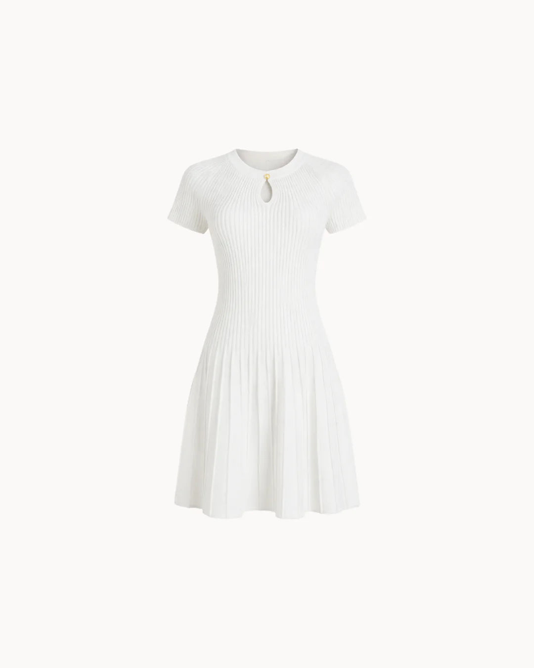 Aria Keyhole Midi Dress – Ivory