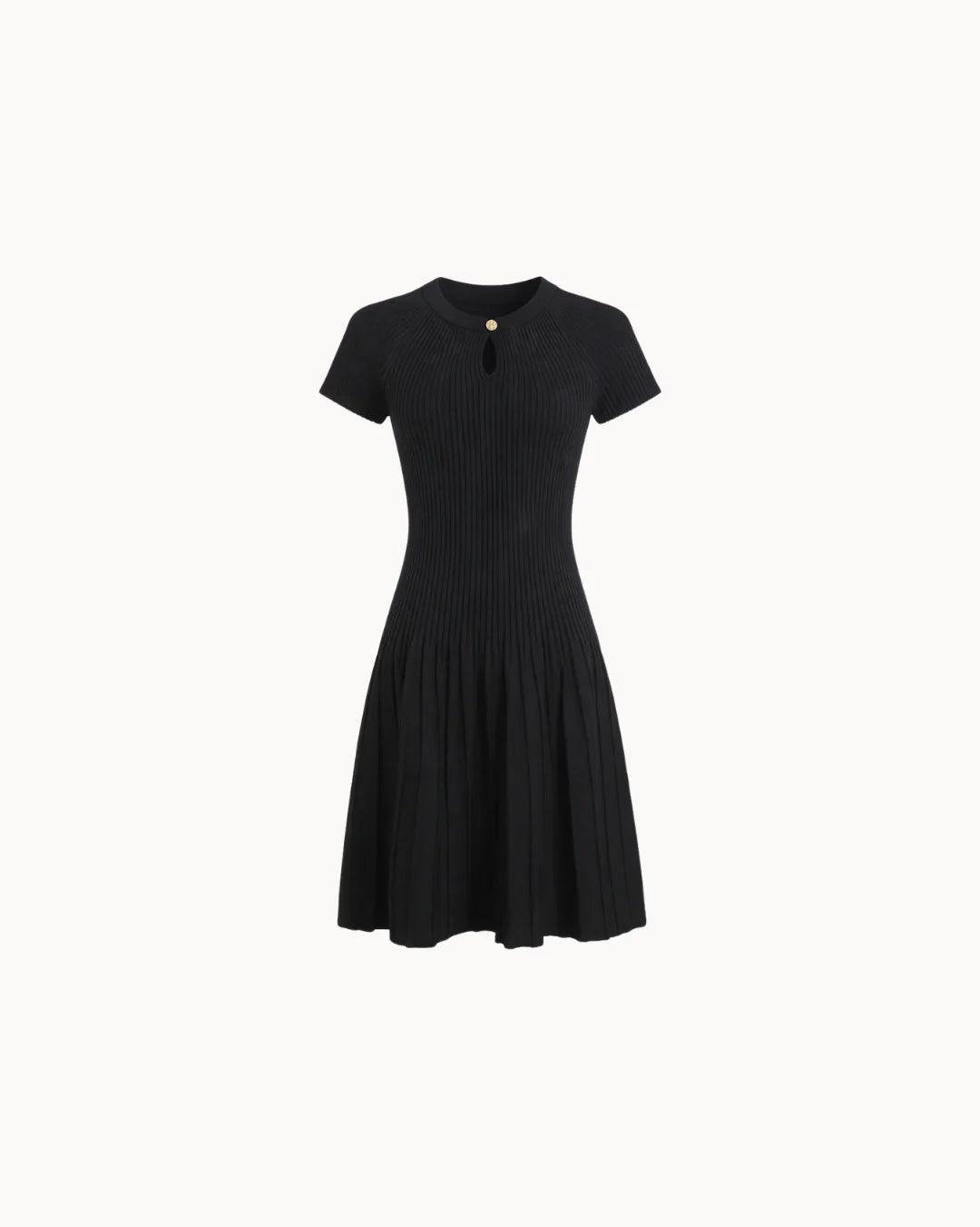Aria Keyhole Midi Dress – Black